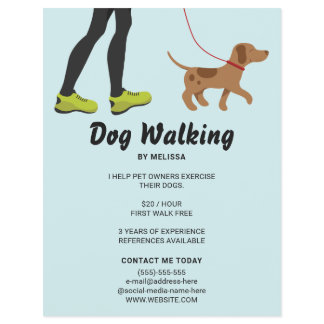 Legs And A Cute Brown Dog - Dog Walking Business Flyer
