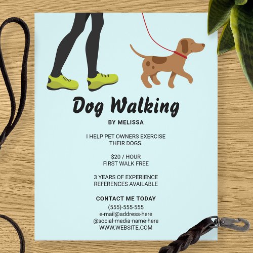 Legs And A Cute Brown Dog _ Dog Walking Business Flyer