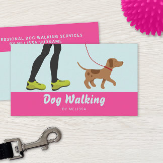 Legs And A Cute Brown Dog - Dog Walking Services Business Card