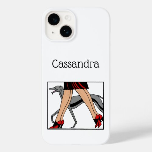 Legs Art Deco Women Greyhound Whippet Dog R Case_Mate iPhone 14 Case