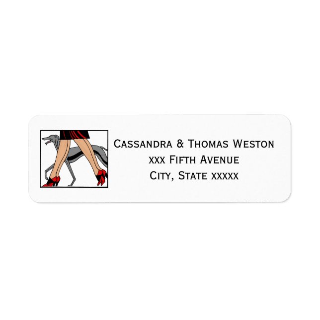 Legs Art Deco Women Greyhound Whippet Dog R Label (Front)