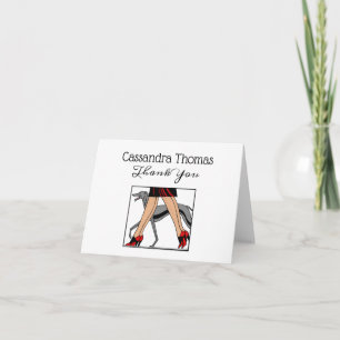 Legs Art Deco Women Greyhound Whippet Dog R Letterpress Thank You Card