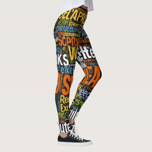 Legs That Speak Custom Word Cloud Leggings On De