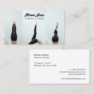 Legs Yoga Poses Fitness & Yoga White Business Card