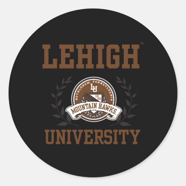 Lehigh Mountain Hawks Laurels Classic Round Sticker (Front)