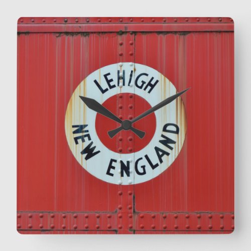 Lehigh  New England Railroad 583 Boxcar Caboose Square Wall Clock