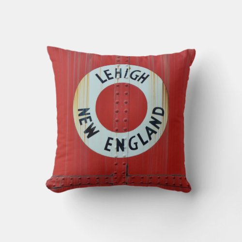 Lehigh  New England Railroad 583 Boxcar Caboose Throw Pillow