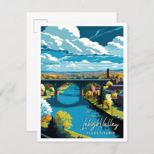 Lehigh Valley Pennsylvania USA vintage travel  Postcard