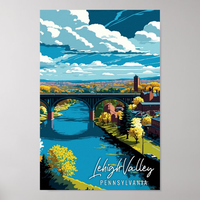 Lehigh Valley Pennsylvania USA vintage travel  Poster (Front)