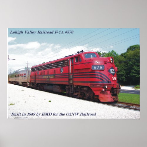 Lehigh Valley Railroad F_7A 578 at Cape May N J Poster