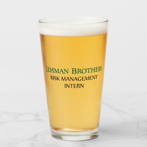 Lehman Brothers Risk Management Intern Mugs Glass