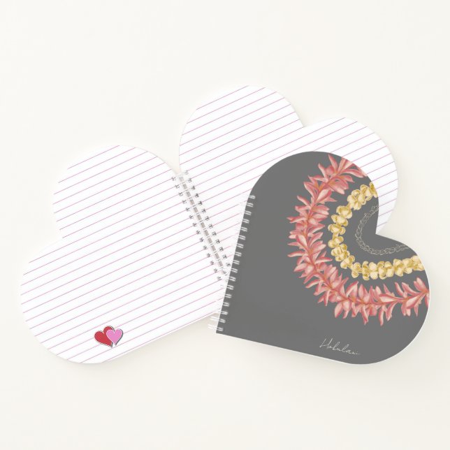 Lei Day - Dove, Personalized Heart Notebook (Inside)
