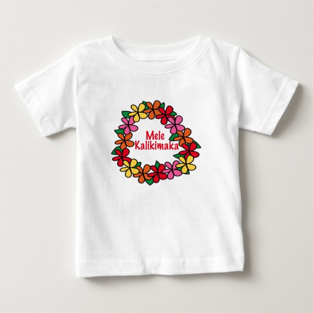 Lei Hawaiian Christmas Baby T-Shirt (Front)
