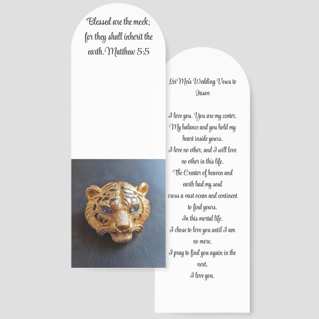 Lei Mei's Gift and Vows to Jason Bookmark (Front & Back)
