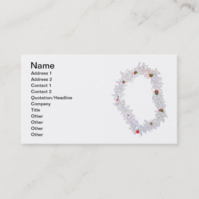 Lei of Aloha Business Card (Front)