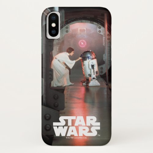 Leia and R2_D2 Secret Message Scene iPhone X Case