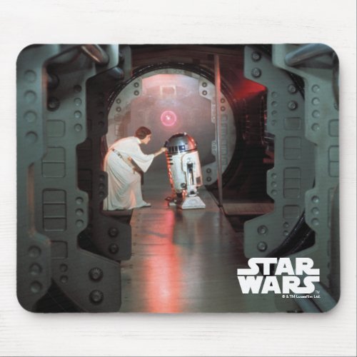 Leia and R2_D2 Secret Message Scene Mouse Pad