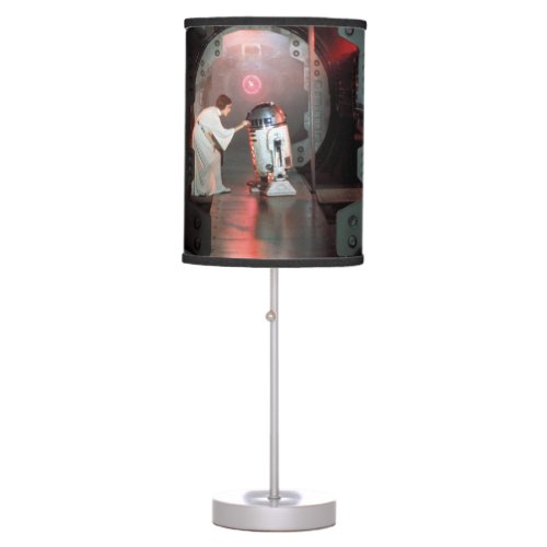 Leia and R2_D2 Secret Message Scene Table Lamp