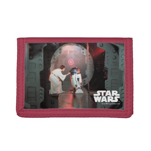 Leia and R2_D2 Secret Message Scene Trifold Wallet