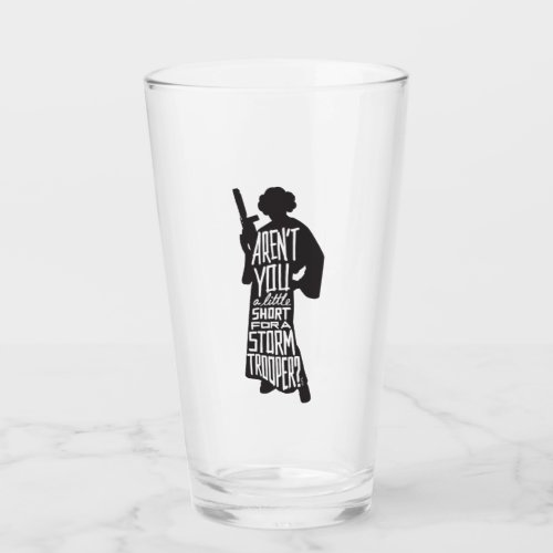 Leia Stormtrooper Typography Quote Glass