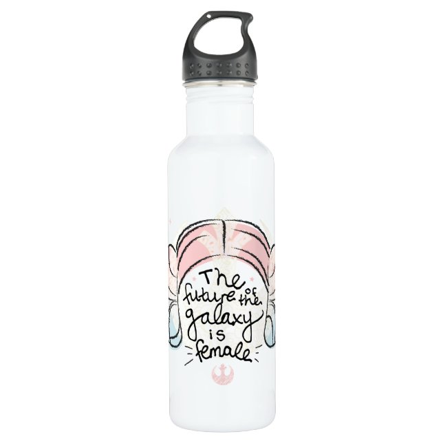 Leia: The Future of the Galaxy is Female Stainless Steel Water Bottle (Front)