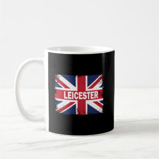 Leicester England City With United Kingdom Flag Coffee Mug