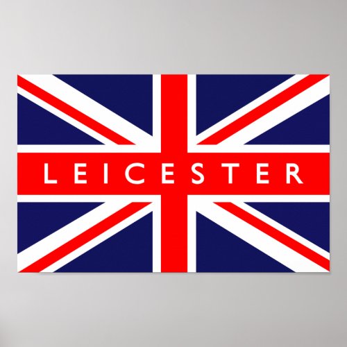 Leicester UK Flag Poster