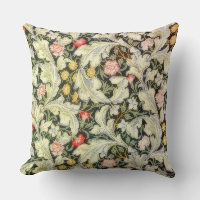 Leicester Vintage Floral Throw Pillow (Front)