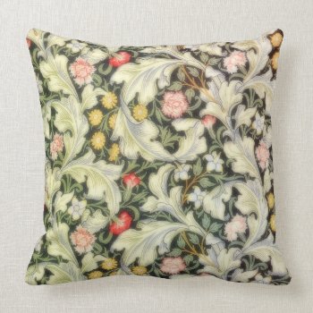 Leicester Vintage Floral Throw Pillow by encore_arts at Zazzle
