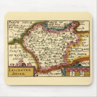 Leicestershire County England Old Antiquarian Map Mouse Pad