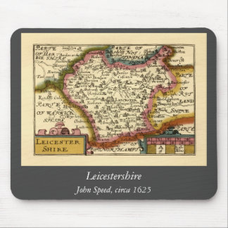 Leicestershire County England Old Antiquarian Map Mouse Pad
