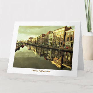 Leiden, Netherlands Canal Scene Card