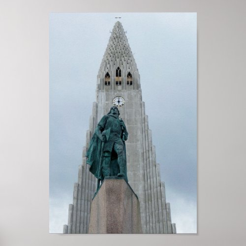 Leif Erikson Statue Iceland Poster