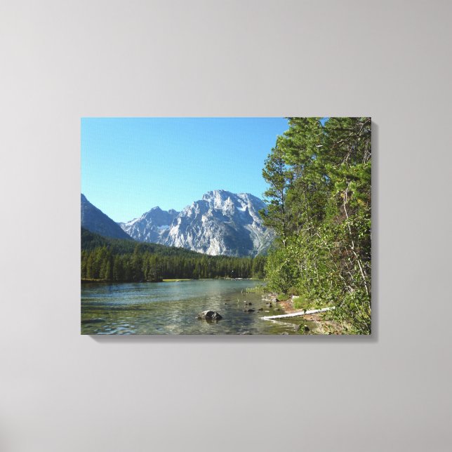 Leigh Lake at Grand Teton National Park Canvas Print (Front)