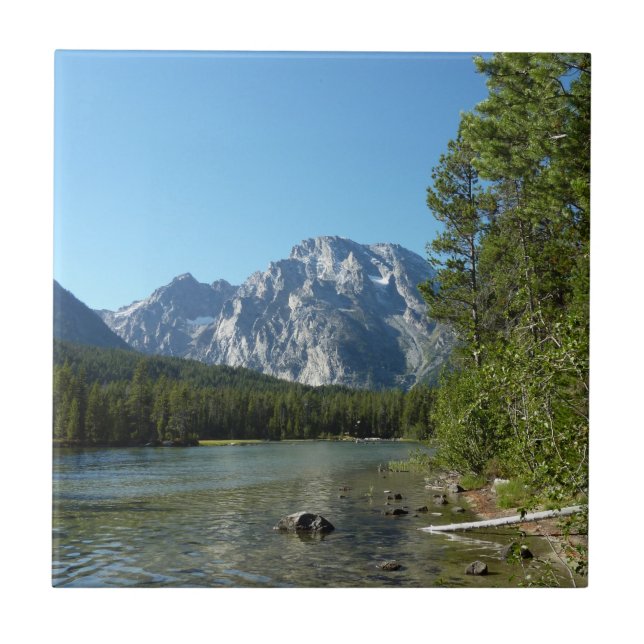 Leigh Lake at Grand Teton National Park Ceramic Tile (Front)