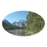 Leigh Lake at Grand Teton National Park Oval Sticker