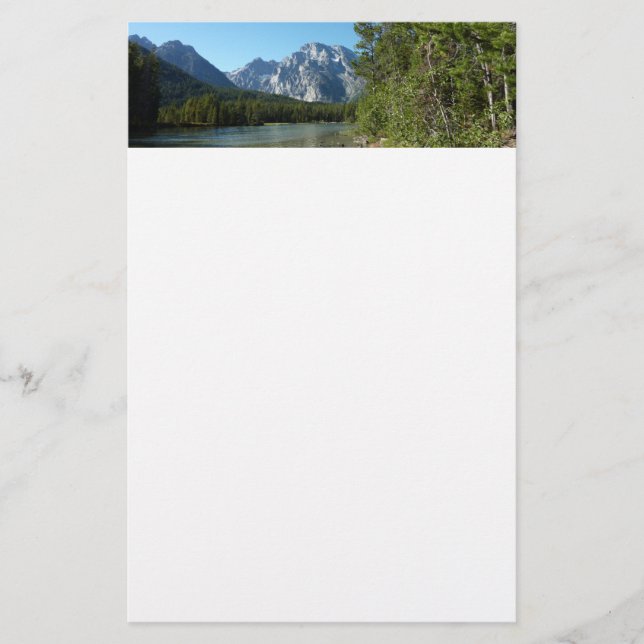 Leigh Lake at Grand Teton National Park Stationery (Front)