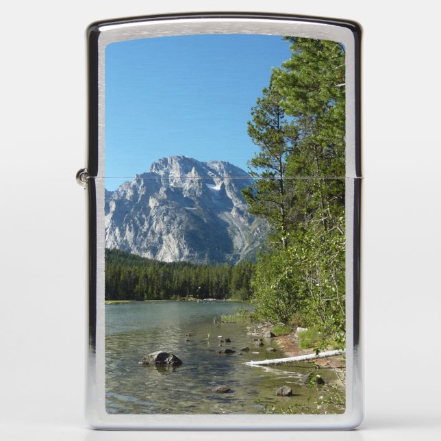Leigh Lake at Grand Teton National Park Zippo Lighter (Front)