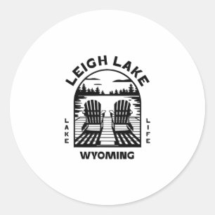 Leigh Lake Wyoming Outdoors Vintage 2 Classic Round Sticker