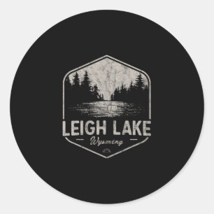 Leigh Lake Wyoming Outdoors Vintage 3 Classic Round Sticker