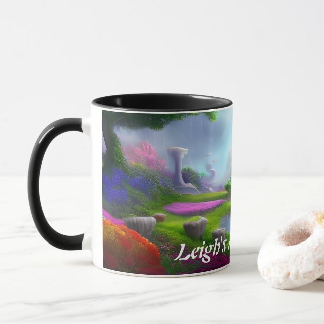 Leigh's Morning Tea Personalized Customizable Mug (With Donut)