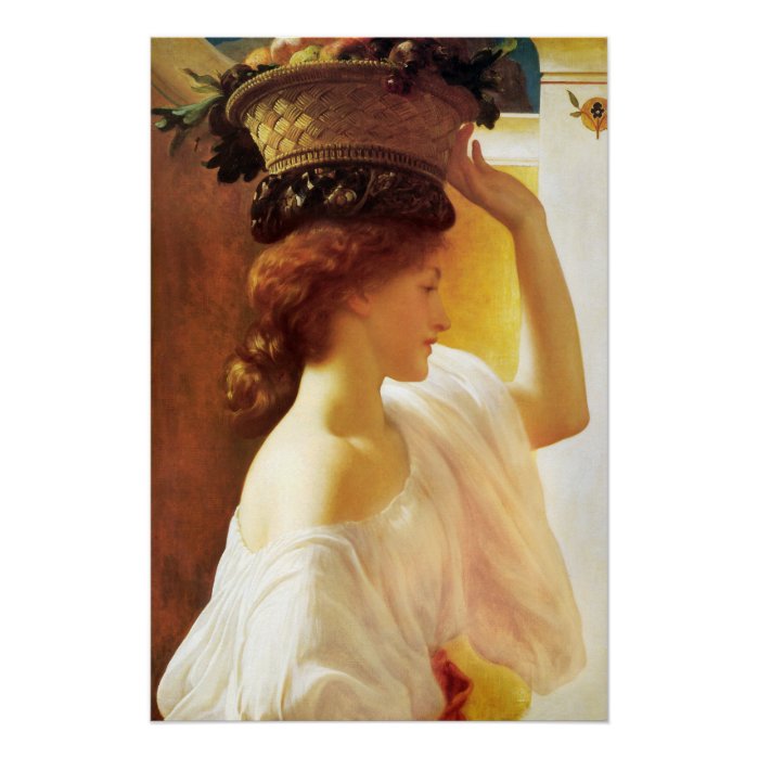 Leighton Eucharis Girl with basket of fruit CC0672 Poster