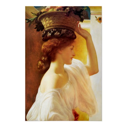 Leighton Eucharis Girl with basket of fruit Update Poster