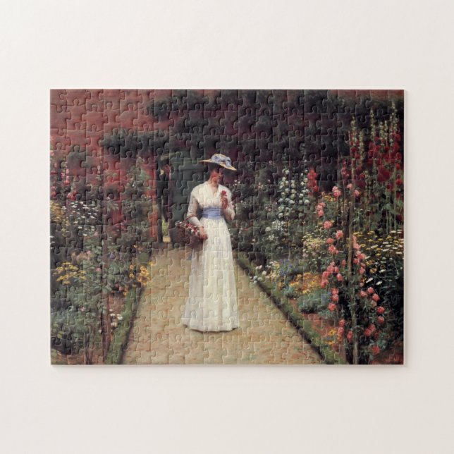 Leihgton Lady in a Garden Jigsaw Puzzle (Horizontal)