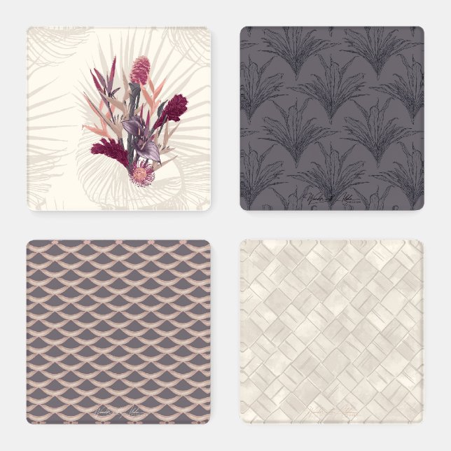 Leilani & Lauhala - Ali’i, Māla Lani Collection Coaster Set (Set)