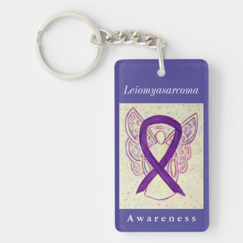 Leiomyasarcoma LMS Awareness Ribbon Keychain