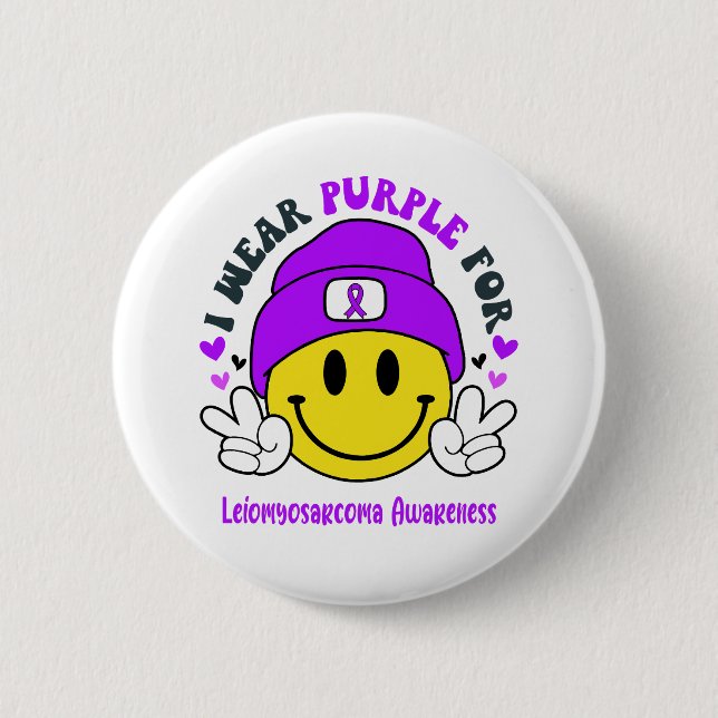 Leiomyosarcoma Awareness Ribbon Support Gifts Button (Front)
