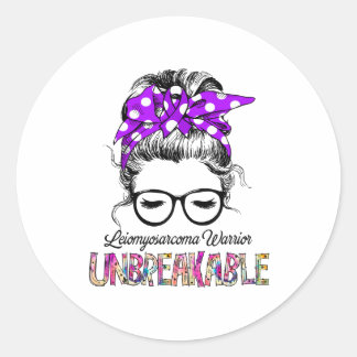 Leiomyosarcoma Awareness Ribbon Support Gifts Classic Round Sticker