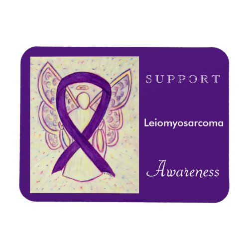 Leiomyosarcoma LMS Awareness Ribbon Angel Magnet