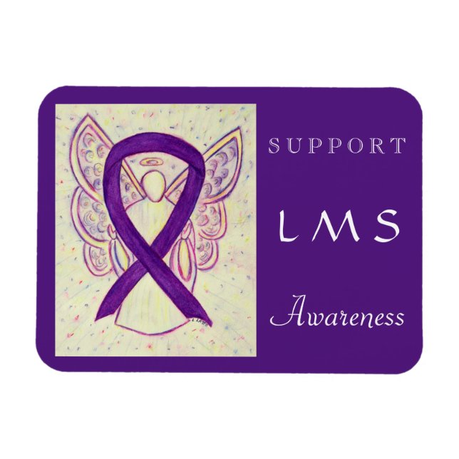 Leiomyosarcoma (LMS) Awareness Ribbon Angel Magnet (Horizontal)